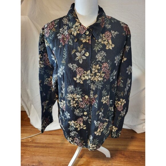 LEMON GRASS STUDIO Women's size XL Vintage Floral Peasant Tapestry Hobo Jacket - Picture 1 of 6